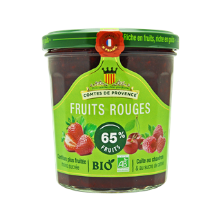 Les Comtes de Provence Confiture fruits rouges (fraises, cerises, framboises) bio 320g - 8131